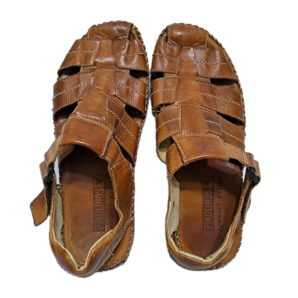 Pikolinos Tarifa Sandals Mens Size 10-10.5 EUR 44 Fisherman Brown Leather